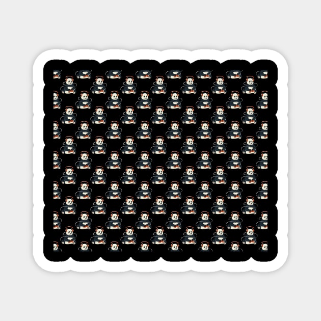 Gaming Panda Pattern Magnet by LetsBeginDesigns