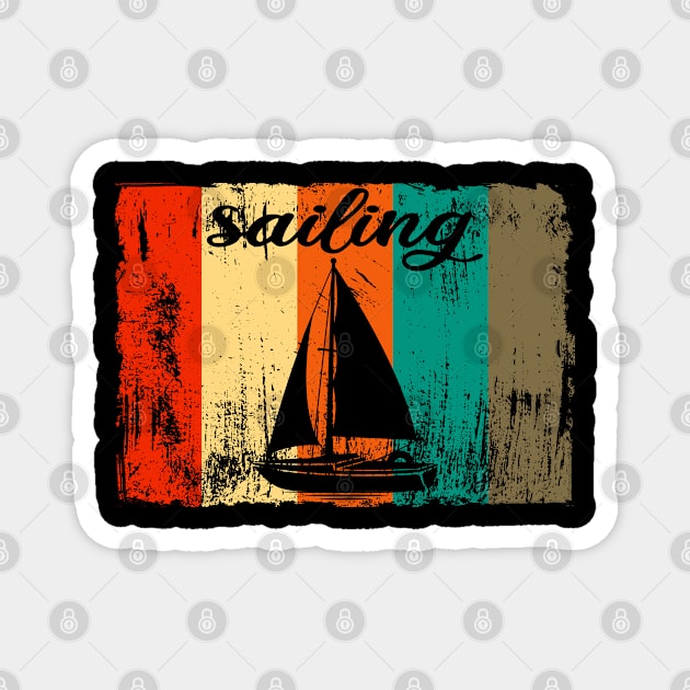 Retro vintage sailing design gift  idea Magnet by Macphisto Shirts