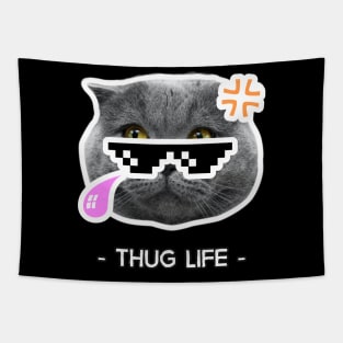 Cat Thug life Tapestry