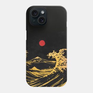 Hokusai wave gold Phone Case