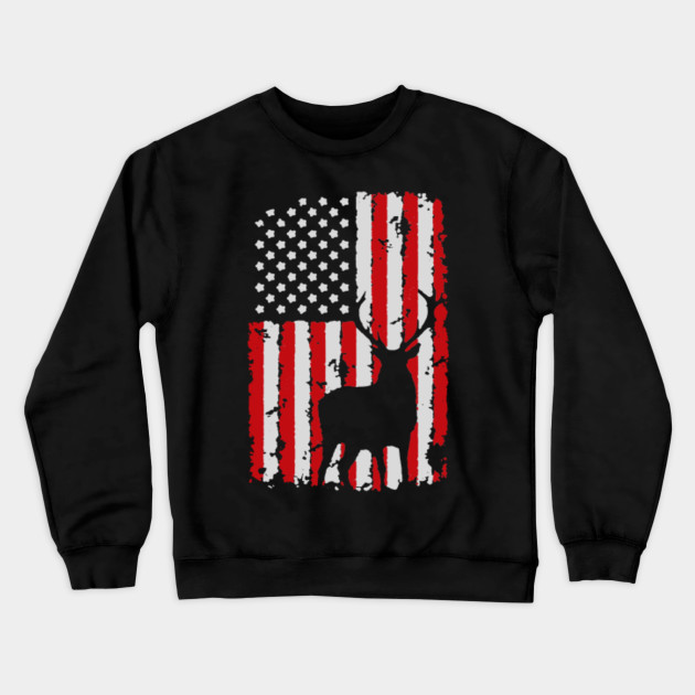 Deer Hunting Flag Font Deer Hunting Crewneck Sweatshirt Teepublic
