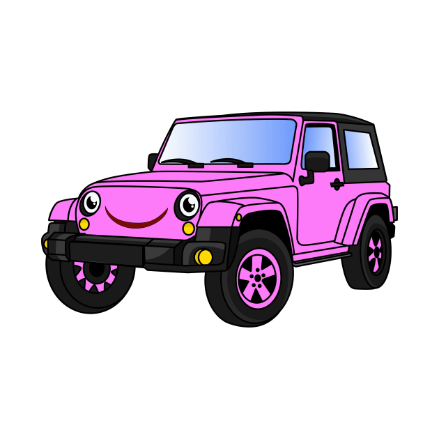 Cute pink car cartoon by Cartoons of fun