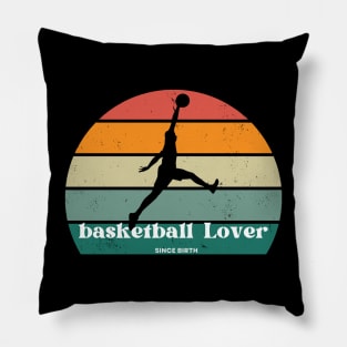 Hoops Lover Retro Basketball Tee - Born to Play Pillow