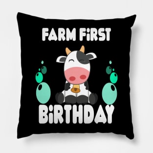 Holy cow l'm one birthday girl Pillow