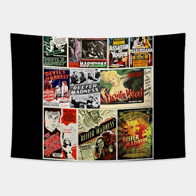 Reefer madness - Anti Marijuana vintage film posters collage Tapestry by Try It