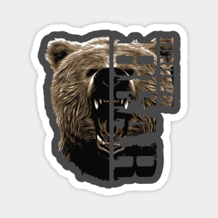 Wild Life Wild Brown Bear Head Vector Design Magnet