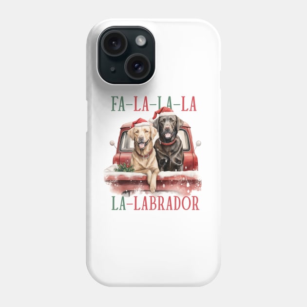 Christmas Labradors Pun Phone Case by Chromatic Fusion Studio