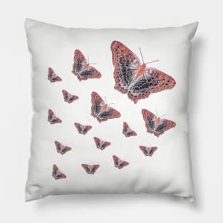 Orange Butterfly Flock Pillow