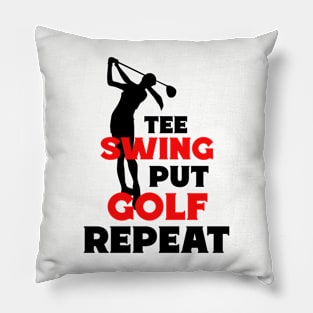 FUNNY Sports Golf Quote Red Black Pillow