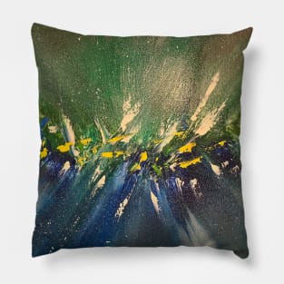 Spring Warmth acrylic abstract artwork Pillow