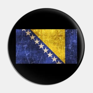 Vintage Aged and Scratched Bosnian Flag Pin