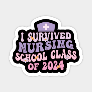 I Survived Nursing School 2024 RN ER Nurse Graduation Gifts Magnet