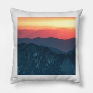 Sunset and The Mountains, Adventure is Calling, Cool Outdoors Art Pillow