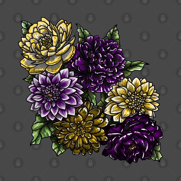 Enby Peonies and Dahlias by Art by Veya