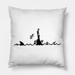 Sharl Infested Shipwreck Pillow