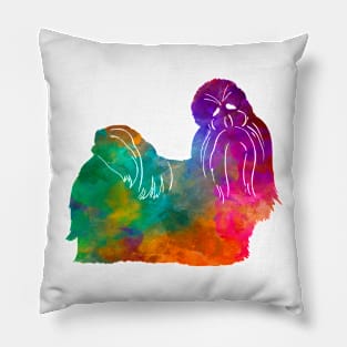 Shih Tzu in watercolor Pillow