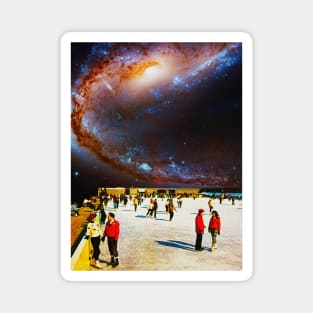 Galaxy Skating - Space Collage, Retro Futurism, Sci-Fi Magnet