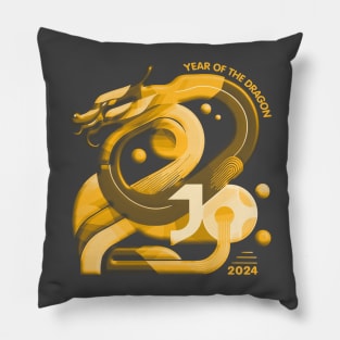 Golden Dragon 2024 - Year of the Dragon Pillow