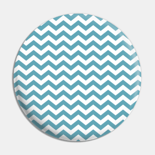 Teal Blue Thick Chevron Pattern Pin