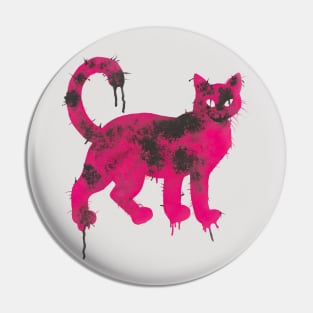 Pink Cat Spray Paint Graffiti Pin