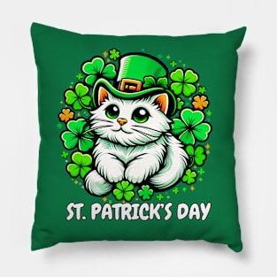 Cute Cat St Patricks funny St Patricks Cat Pillow