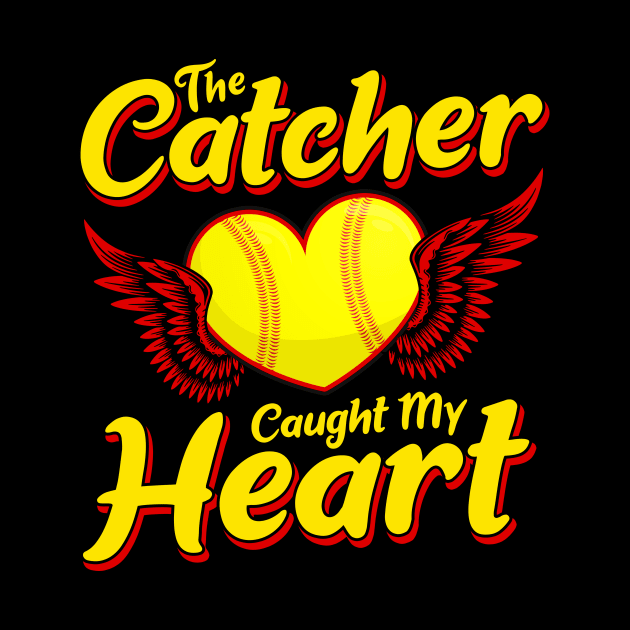 Cute The Catcher Caught My Heart Baseball Softball by theperfectpresents