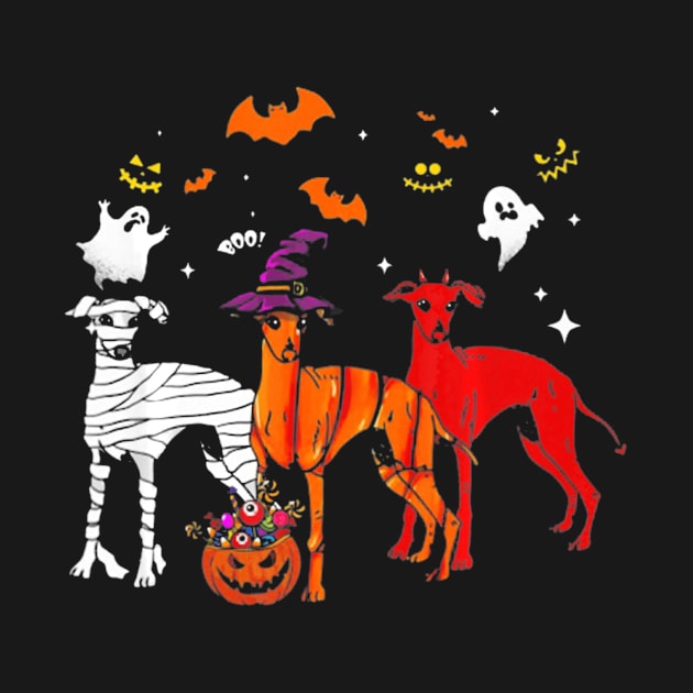 Funny Three Greyhound Halloween Shirt gifts by Antoniusvermeu