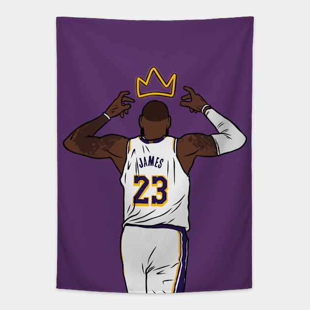 LeBron James Crowns Himself Tapestry by rattraptees