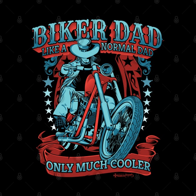 Biker dad like a normal dad only much cooler, dad gift, coolest dad by Lekrock Shop