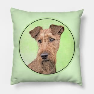 Irish Terrier Painting - Cute Original Dog Art Pillow