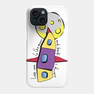 Cute hand-drawn rocket and moon - Love you to the moon and back Phone Case
