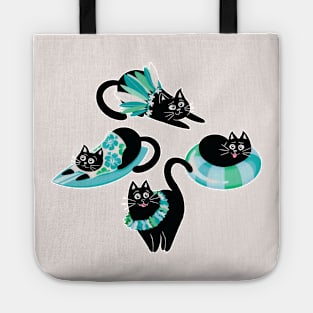 Purrfect Purradise - aqua blue Tote