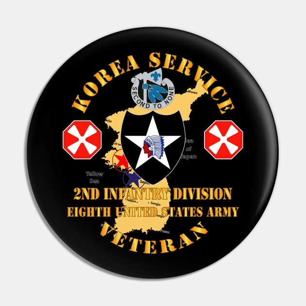 Korea Service Vet - 2nd Infantry Div - 8th US Army Pin by twix123844