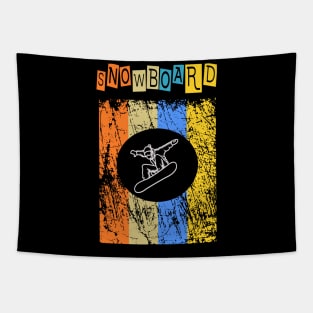 cool Snowboard retro vintage sport Design Gift Tapestry