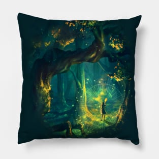 Green Night Forest Pillow