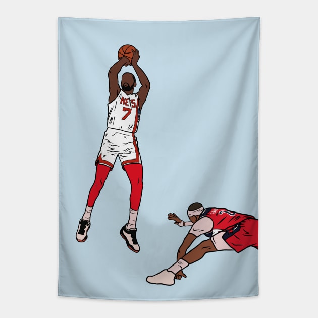 Kevin Durant Crosses Over Daniel Gafford Tapestry by rattraptees