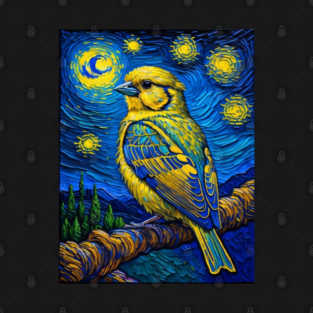 Canary in starry night by FUN GOGH