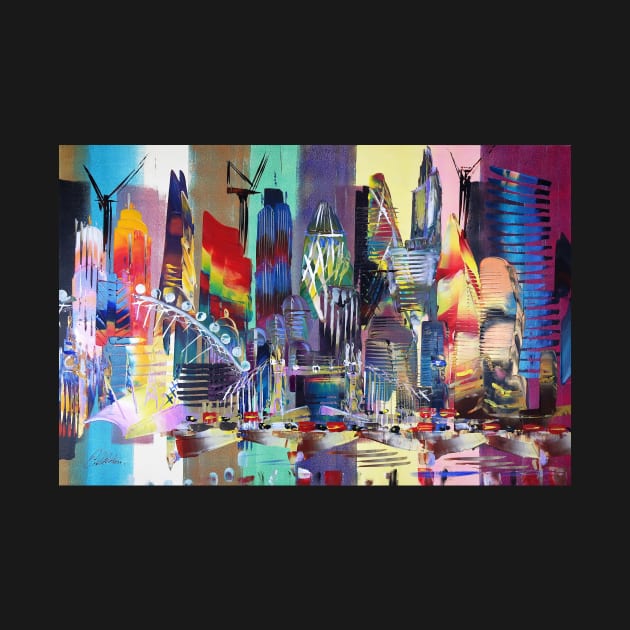 London Cityscape Skyline Abstract 625 by artsale