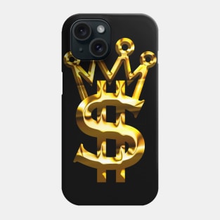 Gold dollar and king crown symbol Phone Case