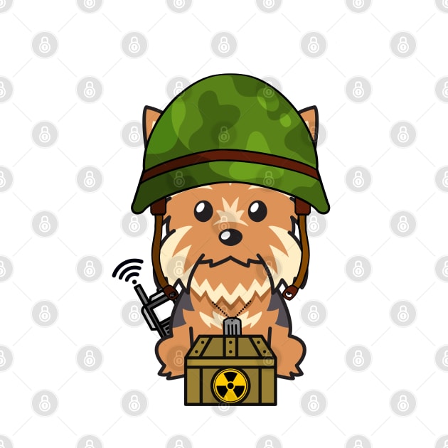 Cute Yorkshire Terrier is a soldier by Pet Station