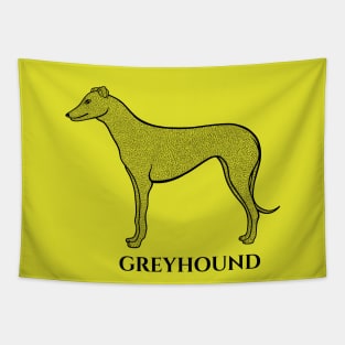 Greyhound Dog Design with Name - detailed drawing for greyhound lovers Tapestry