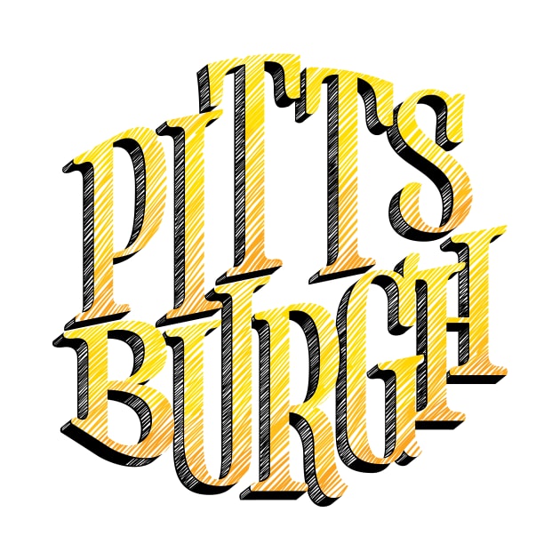 Pittsburgh PA Black and Yellow Lettering Design by polliadesign