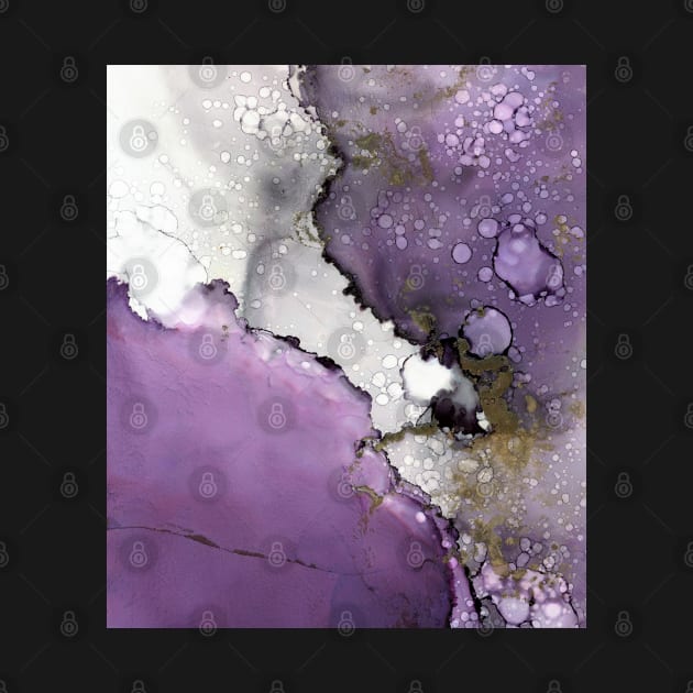 Grey and Purple Galaxy Art, Abstract Painting by MyAbstractInk