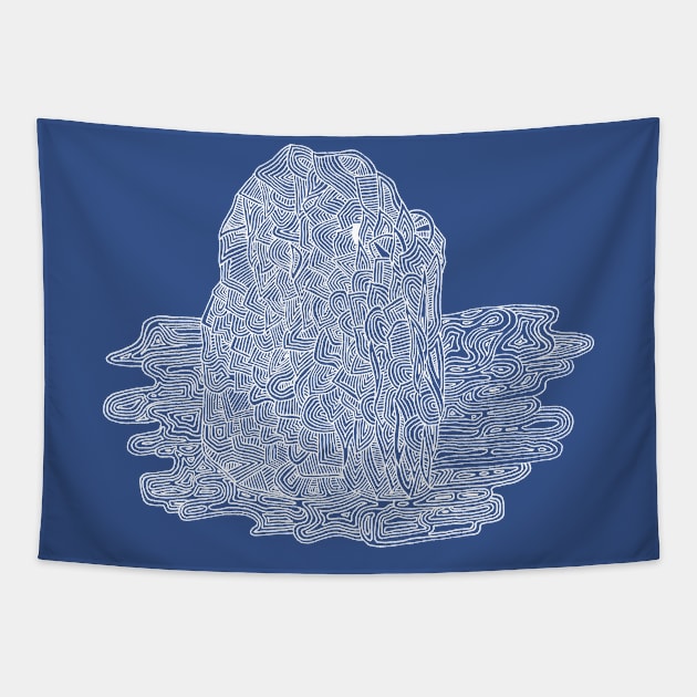 Iceberg white on dark Tapestry by PsychedelicDesignCompany