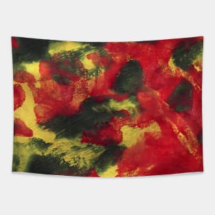 Abstract colorful background with hand-painted texture. Watercolor red-green-yellow painting with splashes, drops of paint, paint smears. Design for the  fabric, wallpapers, covers and packaging. Tapestry