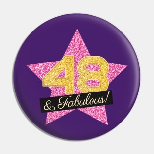 48th Birthday Gifts Women Fabulous - Pink Gold Pin