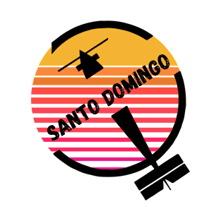 Santo Domingo, Dominican Republic - Retro Sunset Vintage Plane Airpot Travel Design T-Shirt