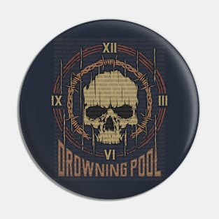 Drowning Pool Vintage Skull Pin