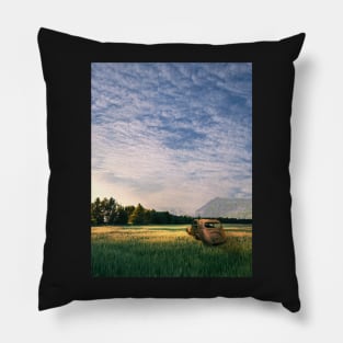 Car Wreck Fields Pillow