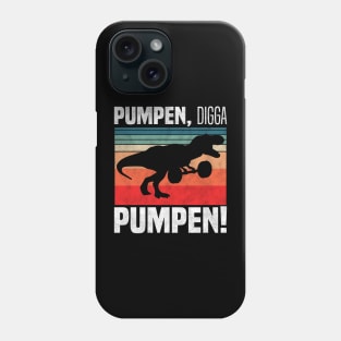 pumpen, digga pumpen! - T. rex Dinosaur Retro Vintage Design Phone Case